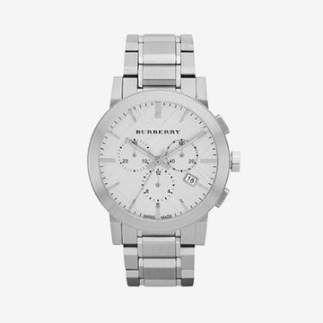 Burberry Silver Dial Chronograph Stainless Steel Men's Watch BU9350
