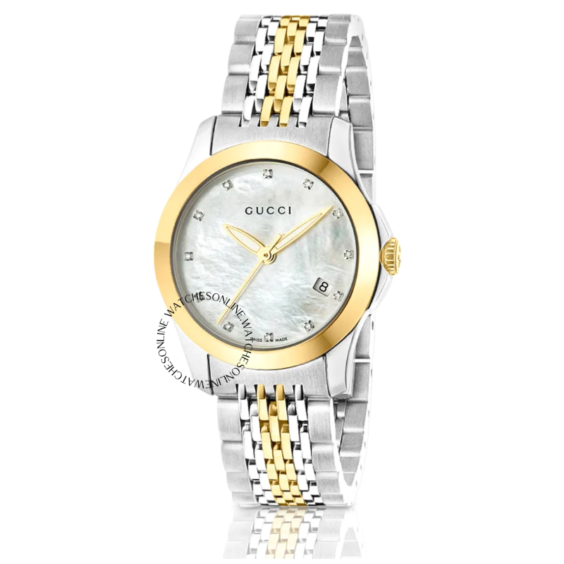 Gucci G-Timeless Diamond Two-Tone Ladies Watch YA126513