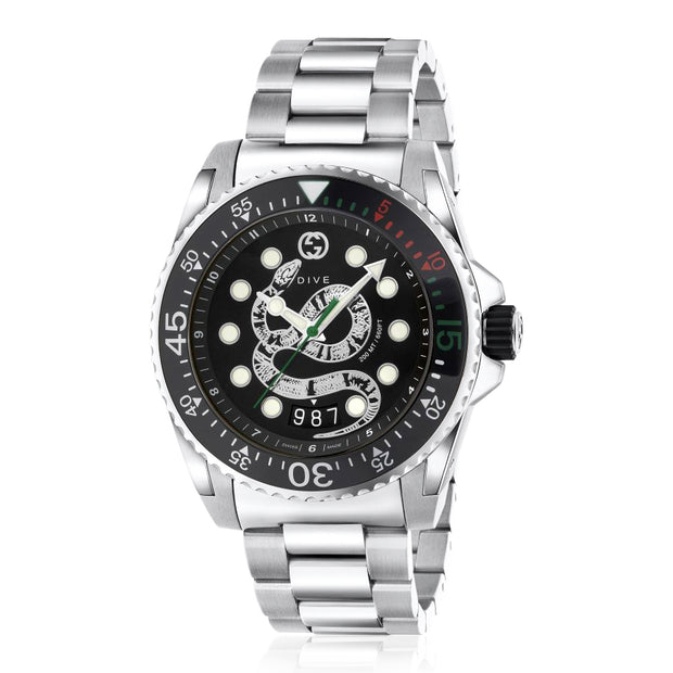 Gucci Dive Quartz Black Dial Watch YA136218