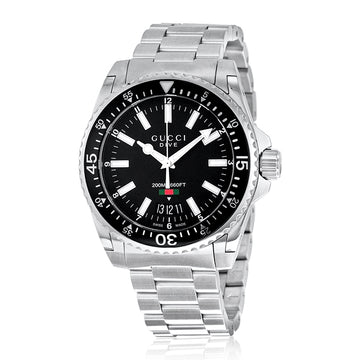Brand: Gucci Series: Dive Model: YA136301 Gender: Men's Movement: Quartz Water Resistance: 200 meters / 660 feet Features: Calendar, Stainless Steel