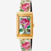 Gucci G-Frame Ivory with Floral Motif Dial Ladies Watch YA147406