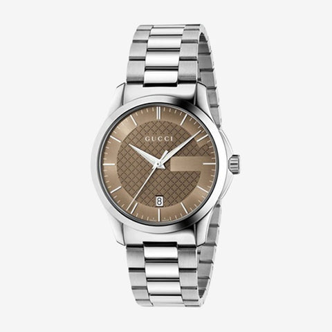 Gucci G-Timeless Brown Dial Stainless Steel Unisex Watch YA126445