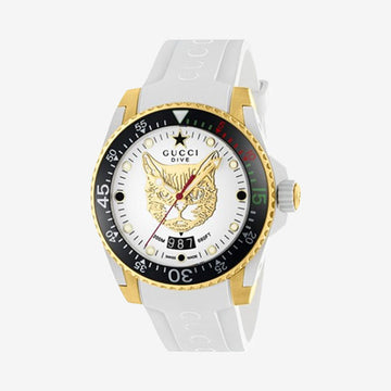 Gucci Dive Quartz White Dial Watch YA136322