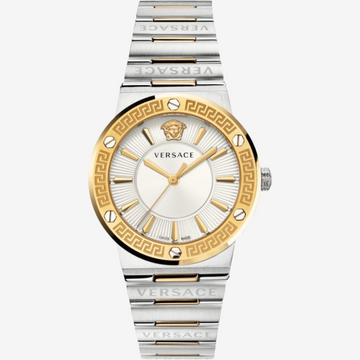 Versace Greca Two Tone Stainless Steel Bracelet VEVH00620
