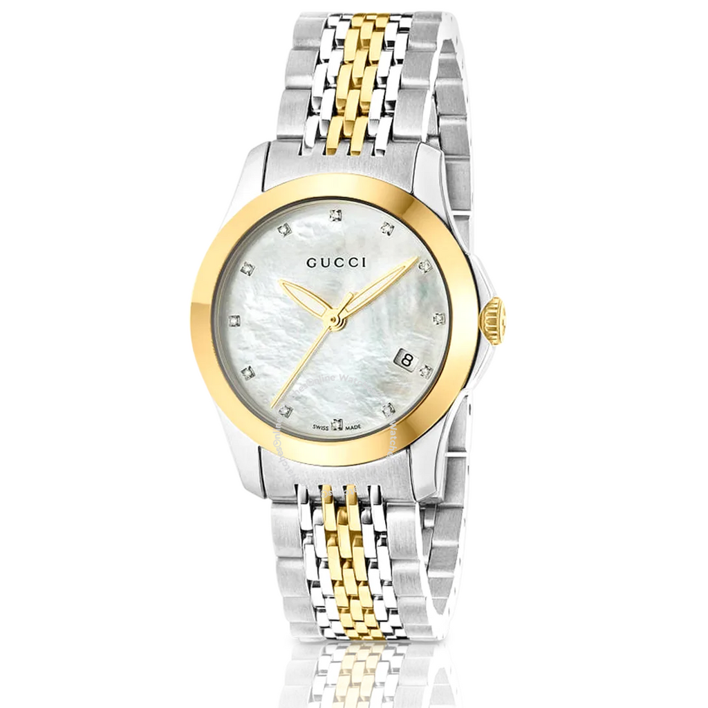 Gucci G-Timeless Diamond Two-tone Ladies Watch YA126513 
