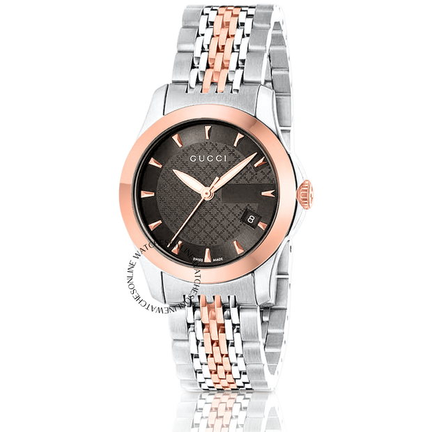 Gucci Timeless Black Dial Two-Tone Stainless Steel YA126512 Watch