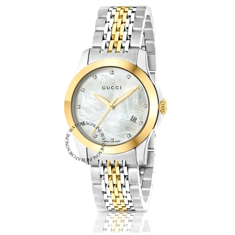 Gucci G-Timeless Diamond Two-tone Ladies Watch YA126513