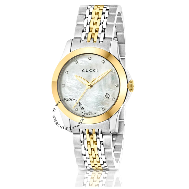 Gucci G-Timeless Diamond Two-tone Ladies Watch YA126513