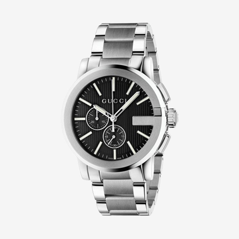 Gucci G-Chrono Black Dial Stainless Steel Watch YA101204