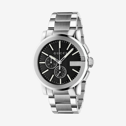 Gucci G-Chrono Black Dial Stainless Steel Watch YA101204