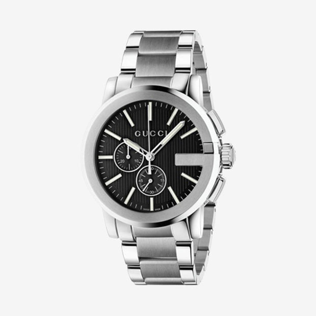 Gucci G-Chrono Black Dial Stainless Steel Watch YA101204