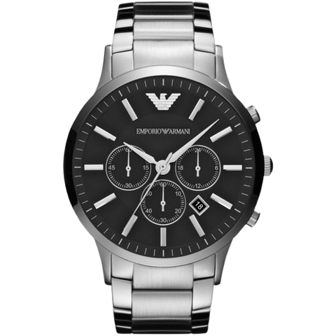 Emporio Armani Sportivo Chronograph Black Dial Steel Watch AR2460