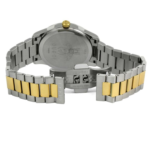 Brand: Gucci Series: G-Timeless Model: YA1264075 Gender: Men's Movement: Quartz Water Resistance: 50 meters / 165 feet Features: Gold, Stainless Steel