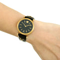 Brand: Versace Series: V-Twist Model: VELS00619 Gender: Ladies Movement: Quartz Water Resistance: 50 meters / 165 feet Features: Stainless Steel, Leather, Gold, Analog