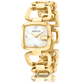 Brand: Gucci Series: G-Gucci Model: YA125513 Gender: Ladies Movement: Quartz Water Resistance: 30 meters / 100 feet Features: Diamond, Gold, Stainless Steel
