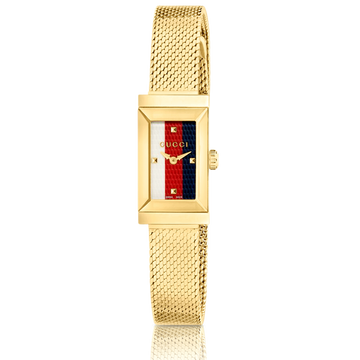 Brand: Gucci Series: G-Frame Model: YA147511 Gender: Ladies  Movement: Quartz Water Resistance: 30 meters / 100 feet Features: Stainless Steel, Gold, Analog