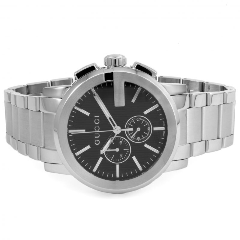 Gucci G-Chrono Black Dial Stainless Steel Watch YA101204