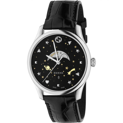 Brand: Gucci Series: G-Timeless Model: YA126327 Gender: Men's Movement: Quartz Water Resistance: 50 meters / 165 feet Features: Stainless Steel, Leather, Solar