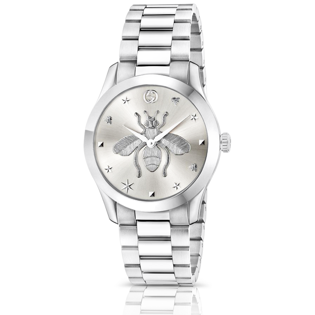 Brand: Gucci Series: G-Timeless Model: YA1264126 Gender: Ladies Movement: Quartz Water Resistance: 50 meters / 165 feet Features: Stainless Steel