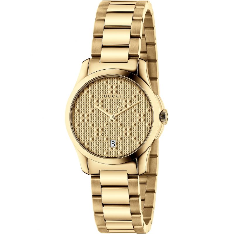 Gucci G-Timeless Gold PVD Steel Ladies Watch YA126553 – WatchesOnline