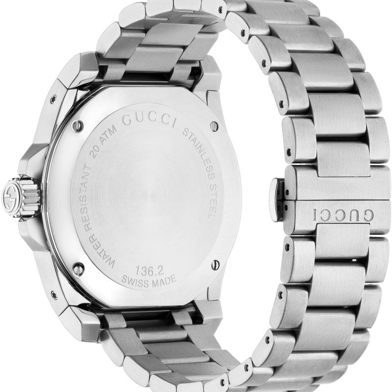 グッチ Gucci Dive XL Black Dial Stainless Steel Men's Watch YA136208
