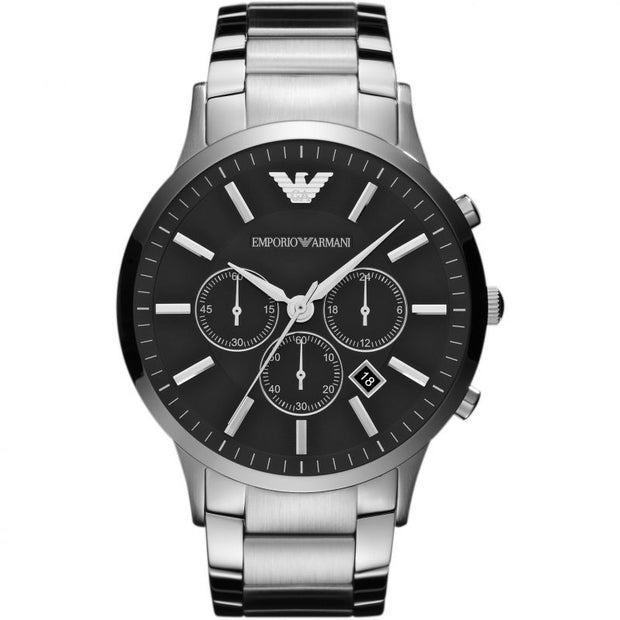 Emporio Armani Sportivo Chronograph Black Dial Steel Watch AR2460