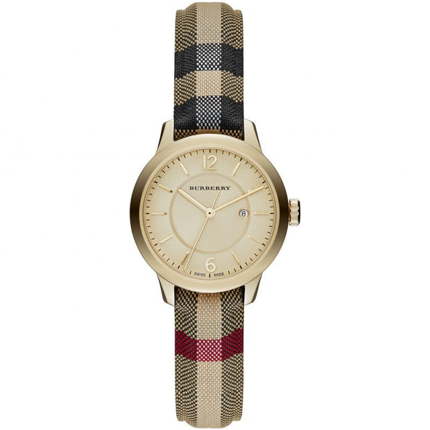 Burberry The Classic Honey Check Fabric-Coated Leather BU10104