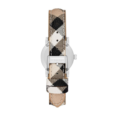 Brand: Burberry Series: The City Model: BU9222 Gender: Ladies Movement: Quartz Water Resistance: 50 meters / 165 feet Features: Diamond, Gold, Leather, Stainless Steel