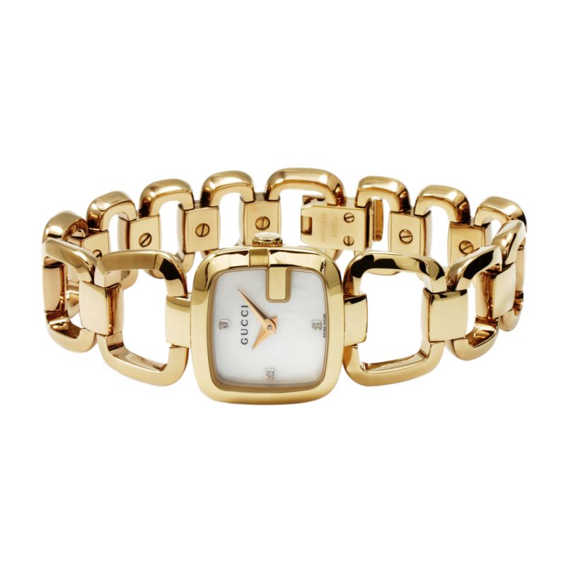 Gucci G-Gucci Mother of Pearl Diamond Dial Ladies Watch YA125513