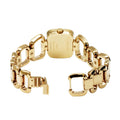 Brand: Gucci Series: G-Gucci Model: YA125513 Gender: Ladies Movement: Quartz Water Resistance: 30 meters / 100 feet Features: Diamond, Gold, Stainless Steel