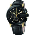 Brand: Gucci Series: G-Chrono Model: YA101203 Gender: Men's Movement: Quartz Water Resistance: 50 meters / 165 feet Features: Chronograph, Gold, Leather, Stainless Steel