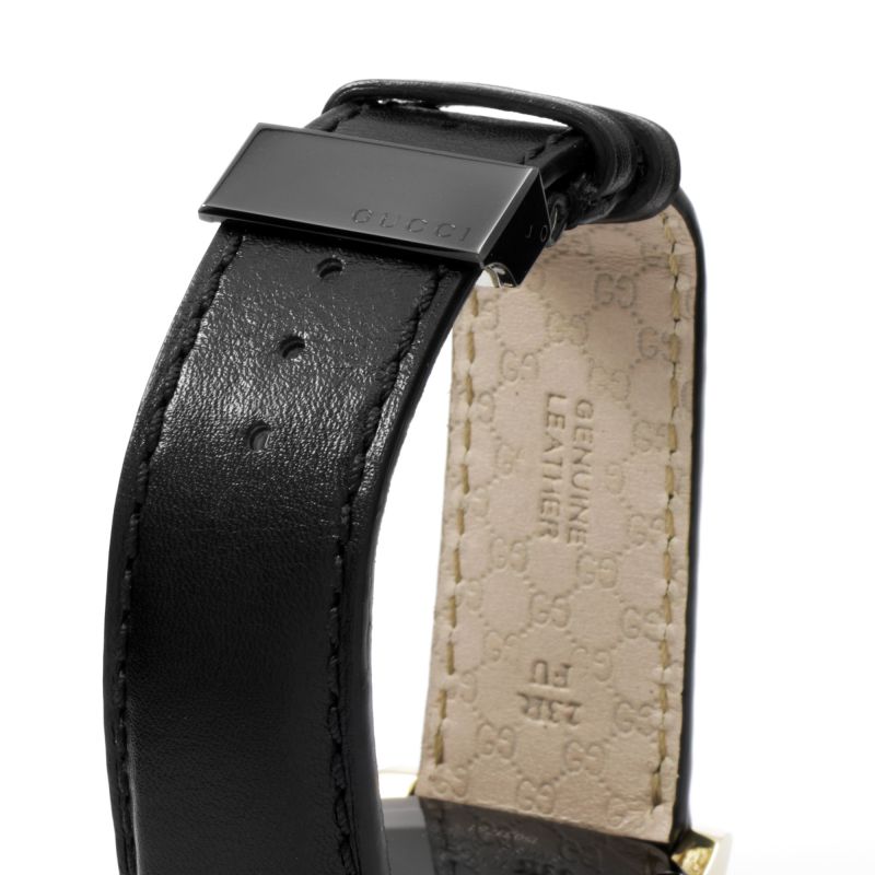 Brand: Gucci Series: G-Chrono Model: YA101203 Gender: Men's Movement: Quartz Water Resistance: 50 meters / 165 feet Features: Chronograph, Gold, Leather, Stainless Steel