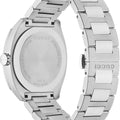 Brand: Gucci Series: GG2570 Model: YA142303 Gender: Men's Movement: Quartz Water Resistance: 100 meters / 330 feet Features: Calendar, Stainless Steel